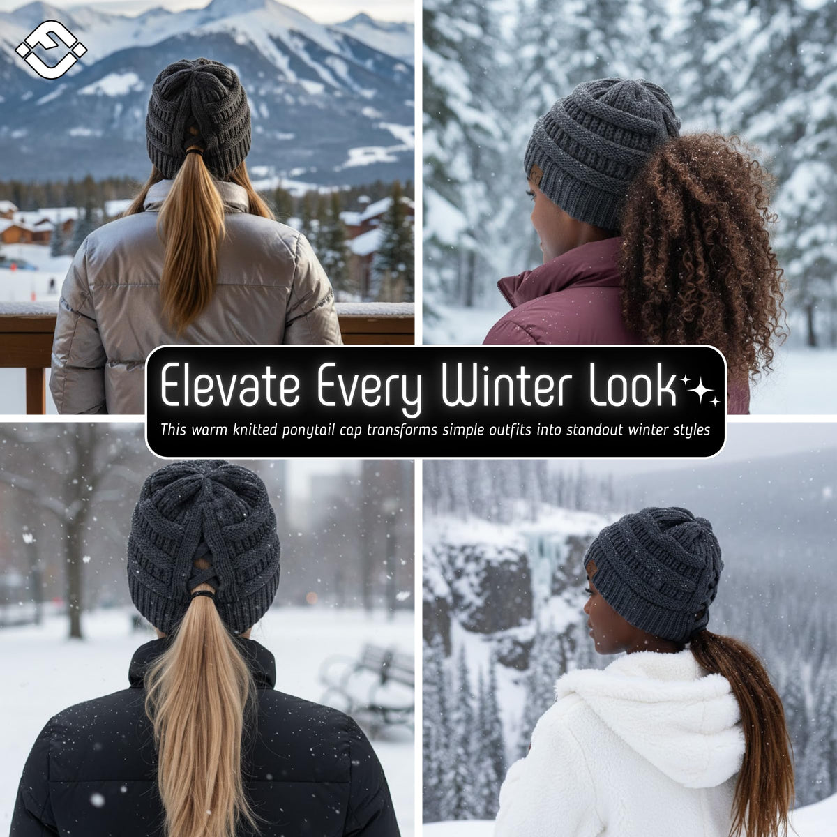 Criss Cross Ponytail Beanie