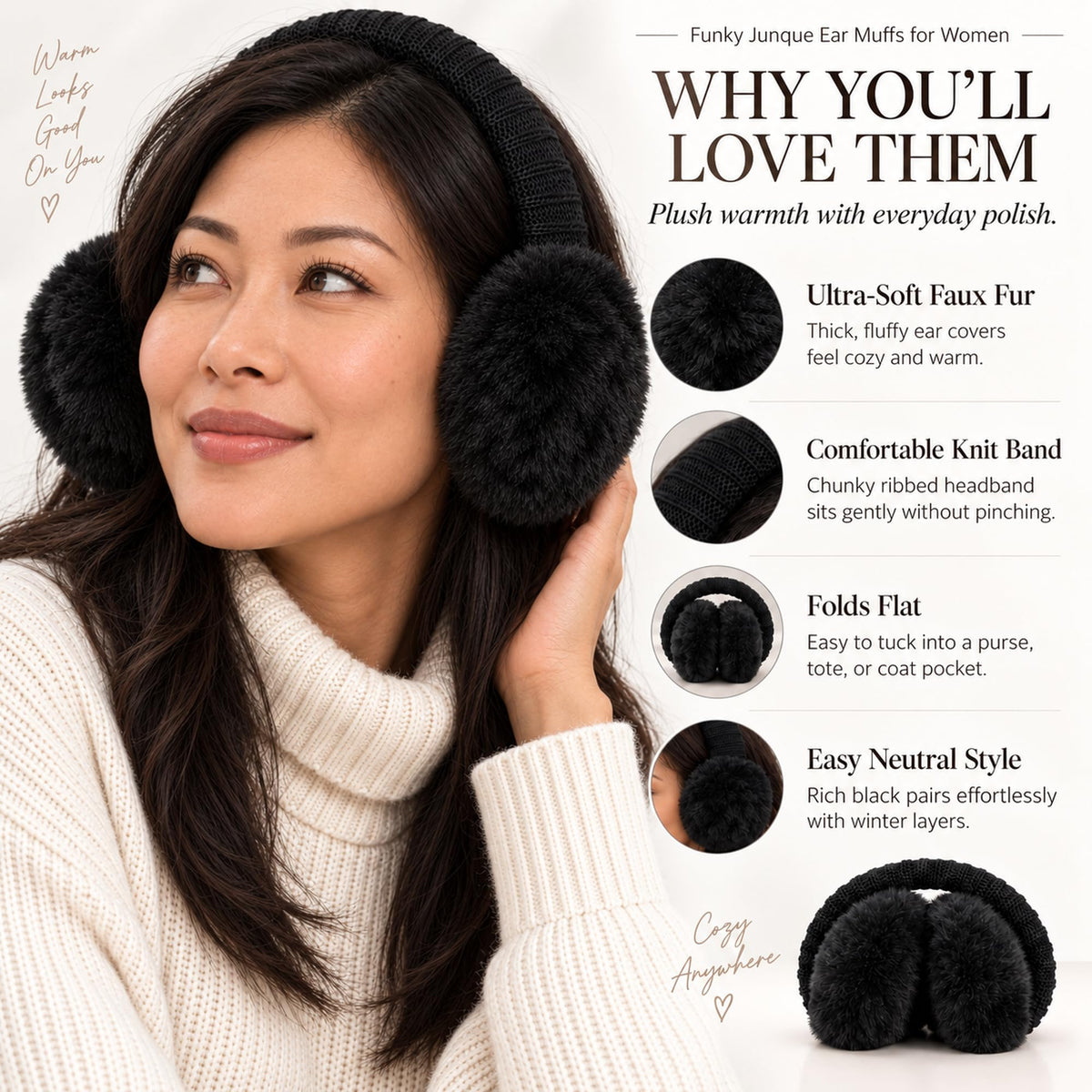Faux Fur Ear Muffs - Winter Ear Warmers