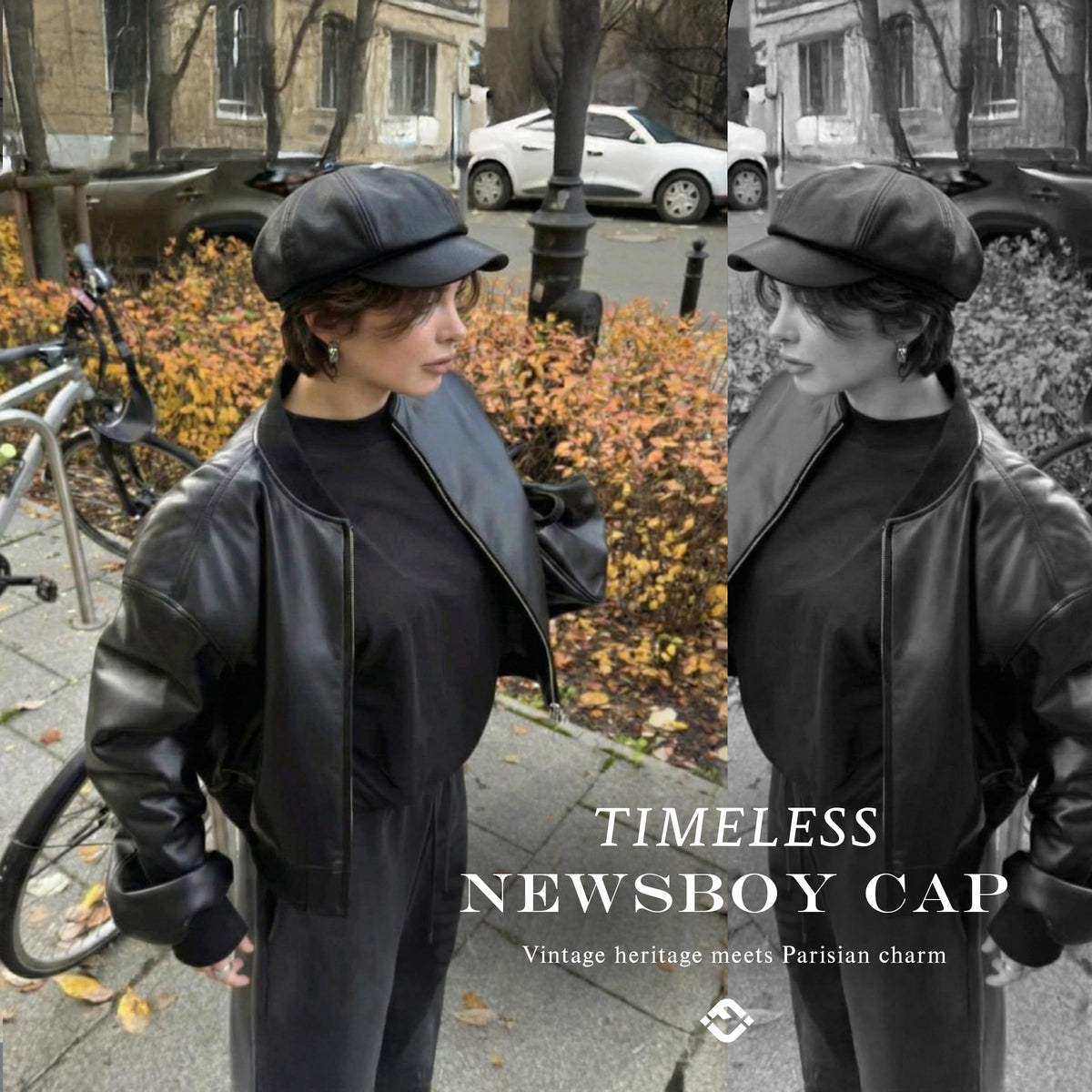 Women's Newsboy Cabbie Cap - Faux Leather