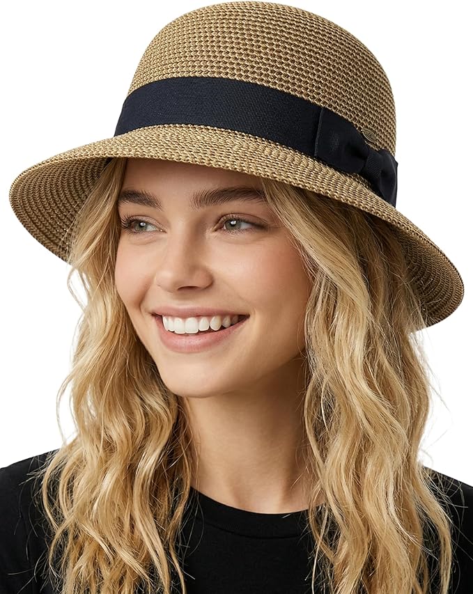 Women's Straw Bucket Sun Hat