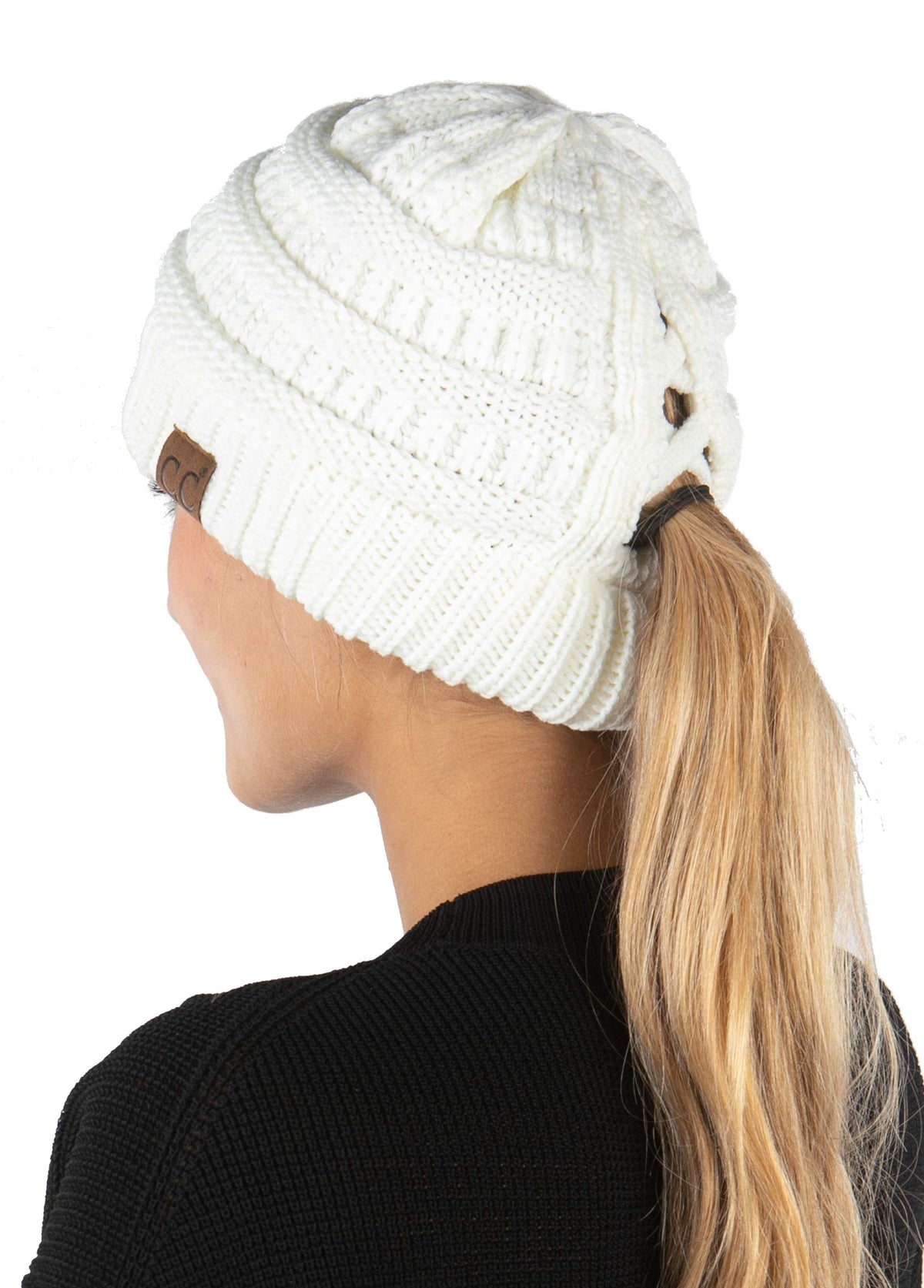 Criss Cross Ponytail Beanie