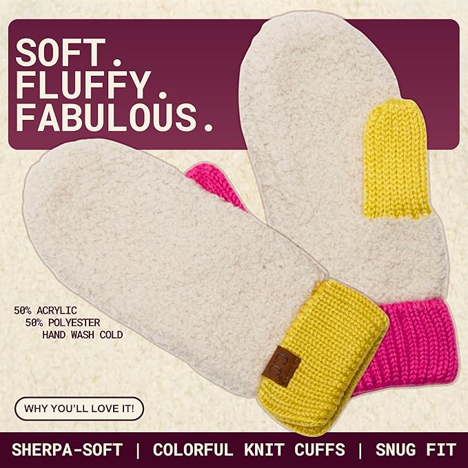 Sherpa 90s Colorblock Mittens