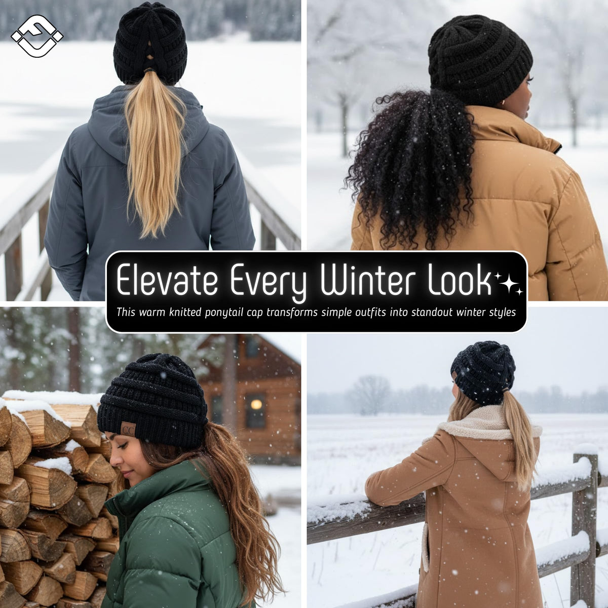Criss Cross Ponytail Beanie