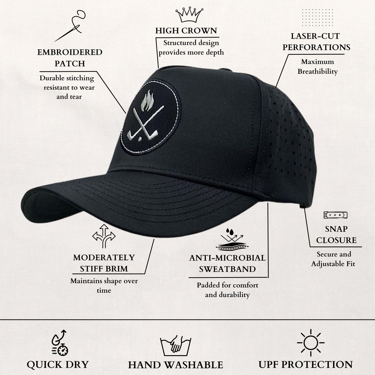 Golf Themed Laser Cut Golf Cap by Funky Junque