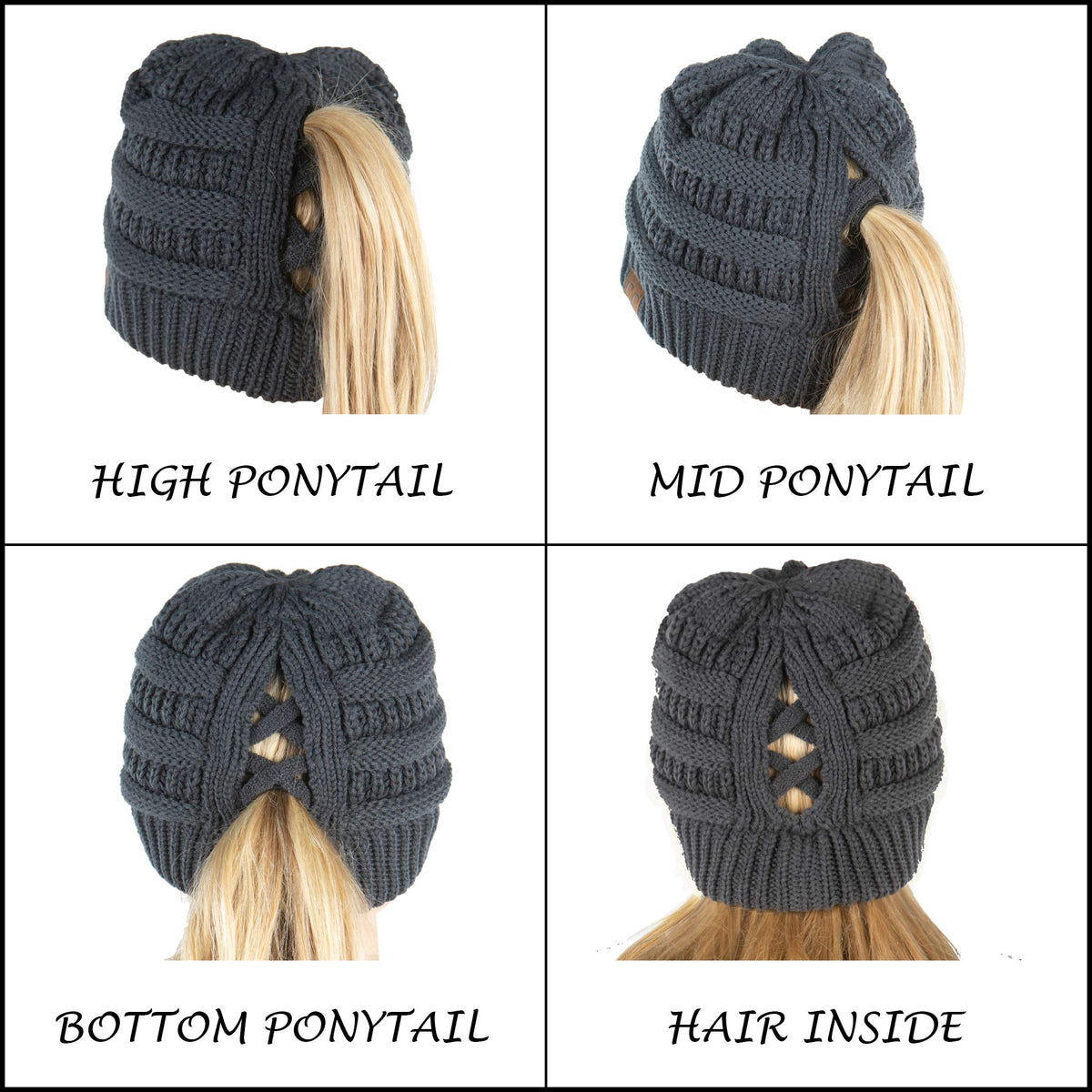Criss Cross Ponytail Beanie
