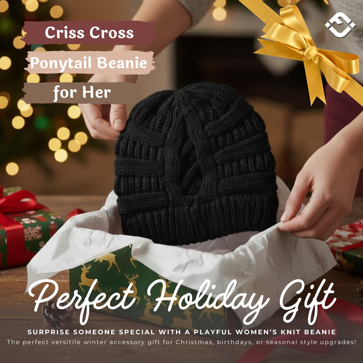 Criss Cross Ponytail Beanie