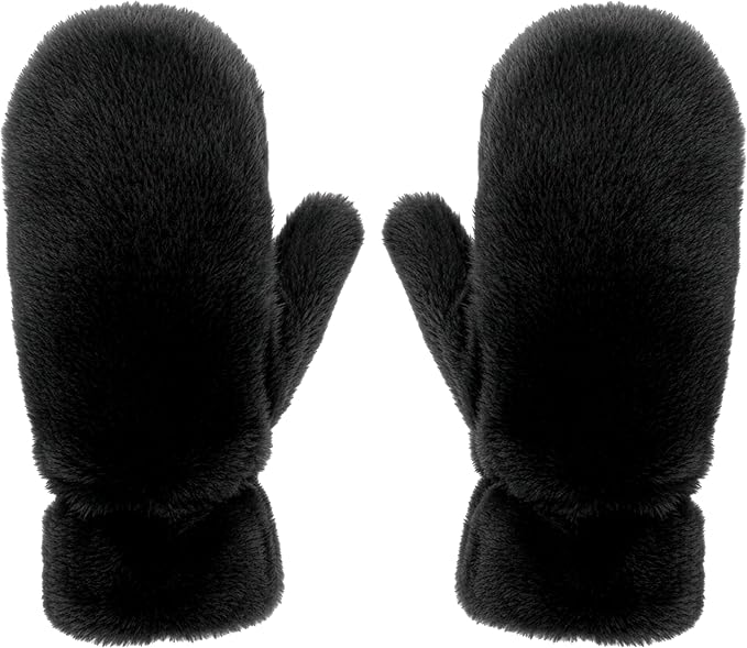 Fuzzy Faux Fur Mittens