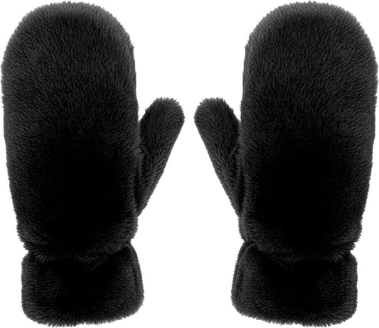 Fuzzy Faux Fur Mittens