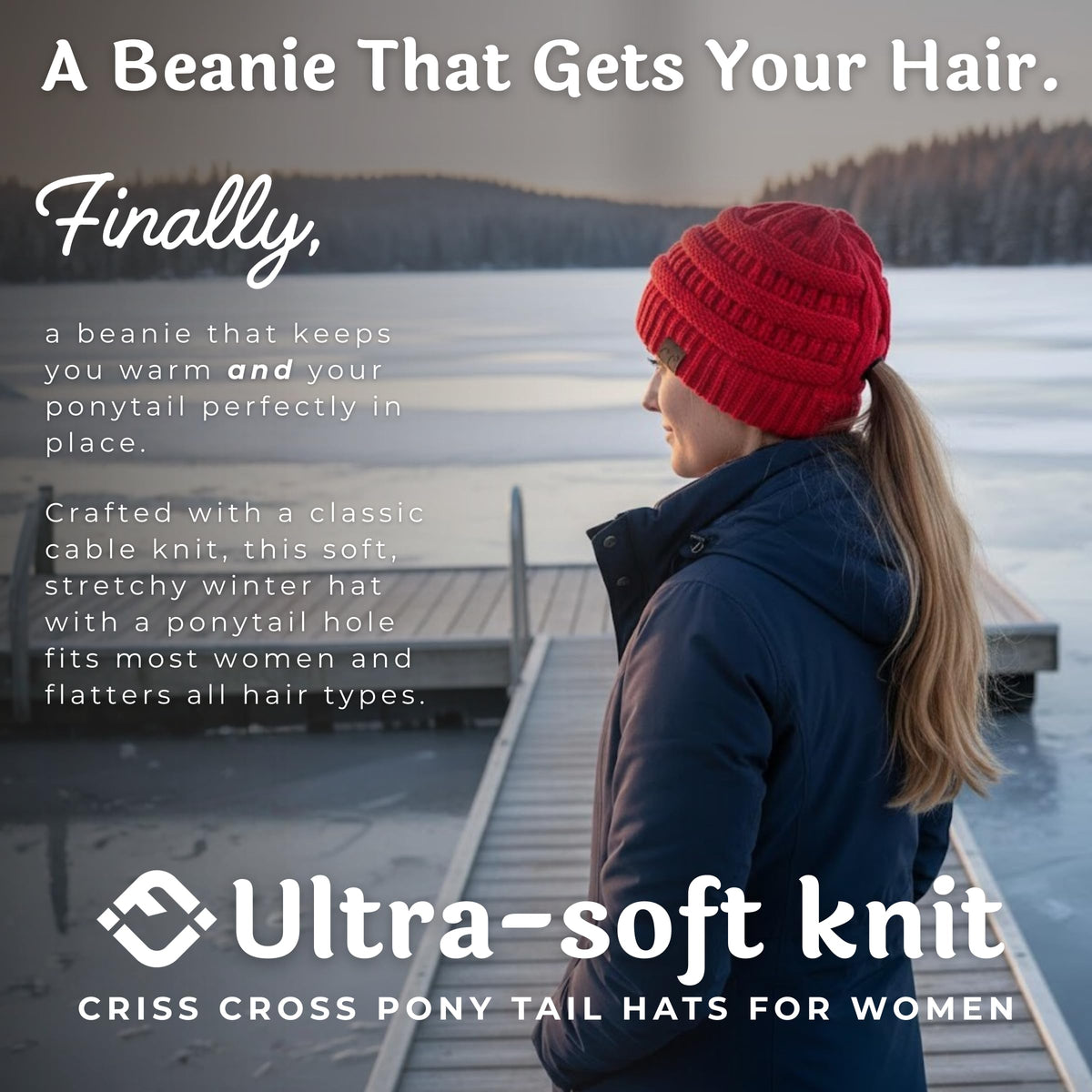 Criss Cross Ponytail Beanie