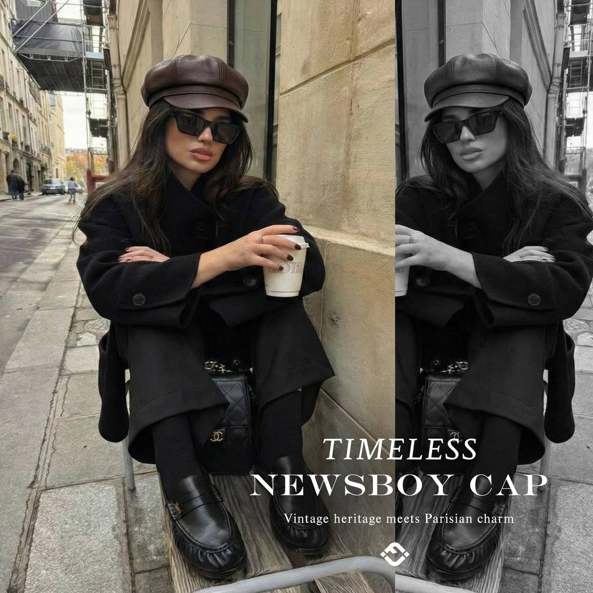 Women's Newsboy Cabbie Cap - Faux Leather