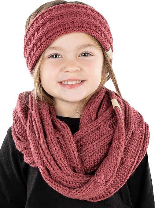 Kids Beanie & Infinity Scarf Matching Set by Funky Junque
