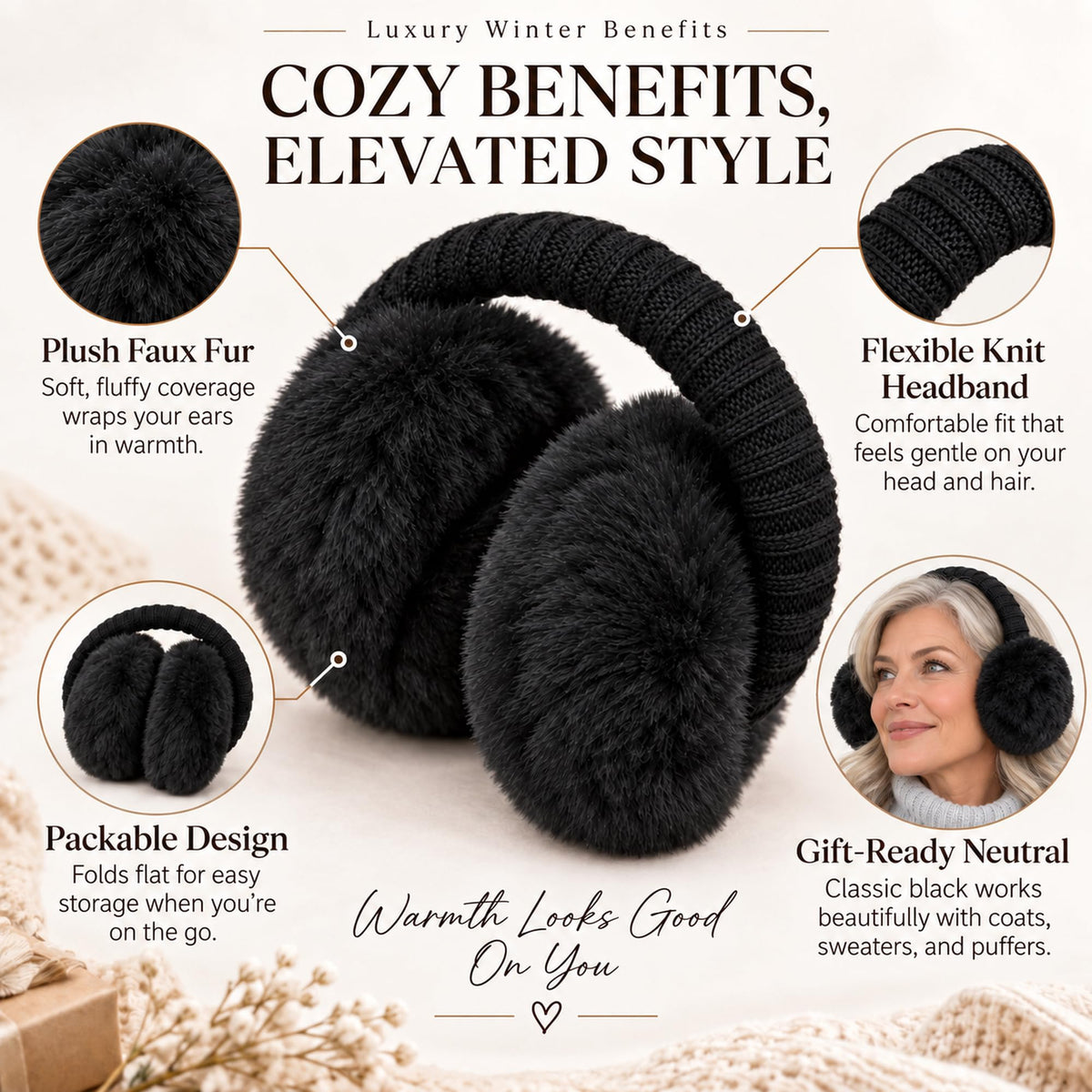 Faux Fur Ear Muffs - Winter Ear Warmers