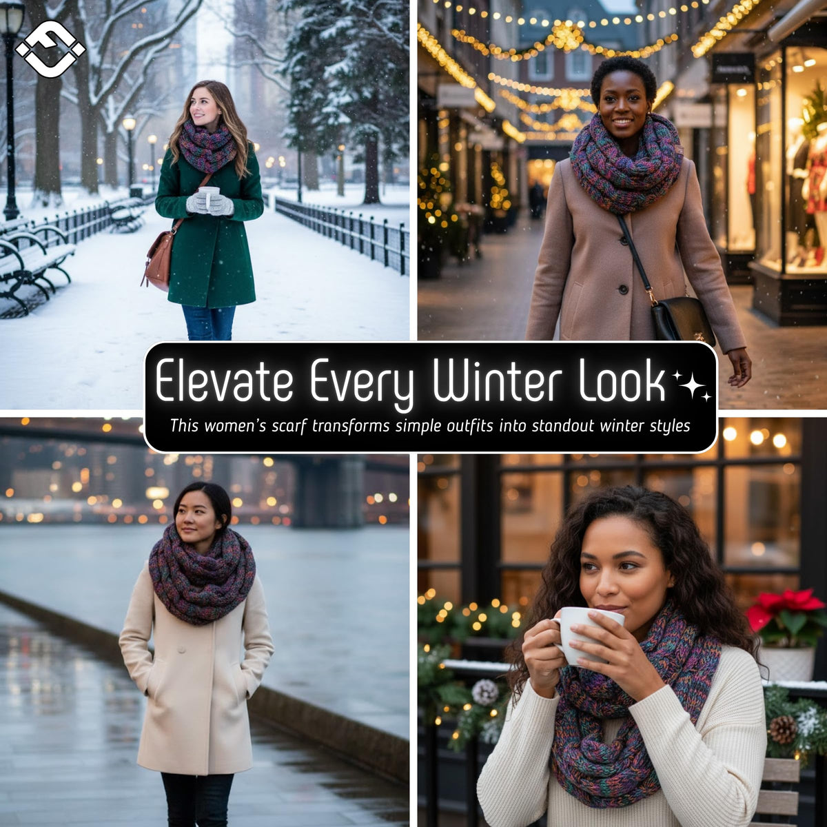 Ribbed Knit Infinity Scarf