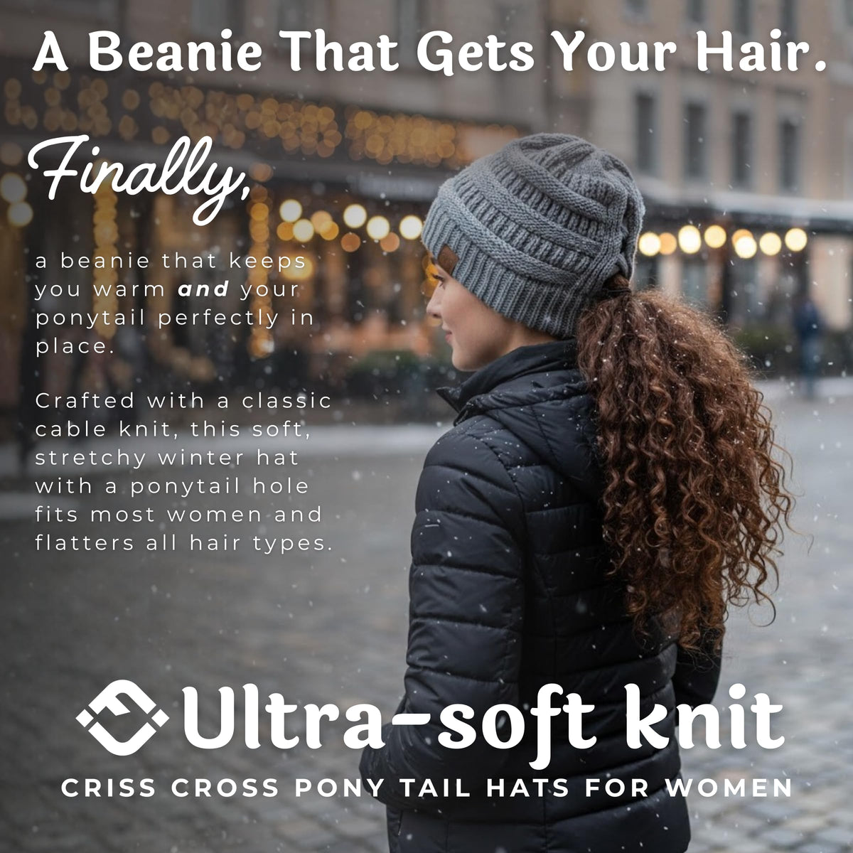 Criss Cross Ponytail Beanie