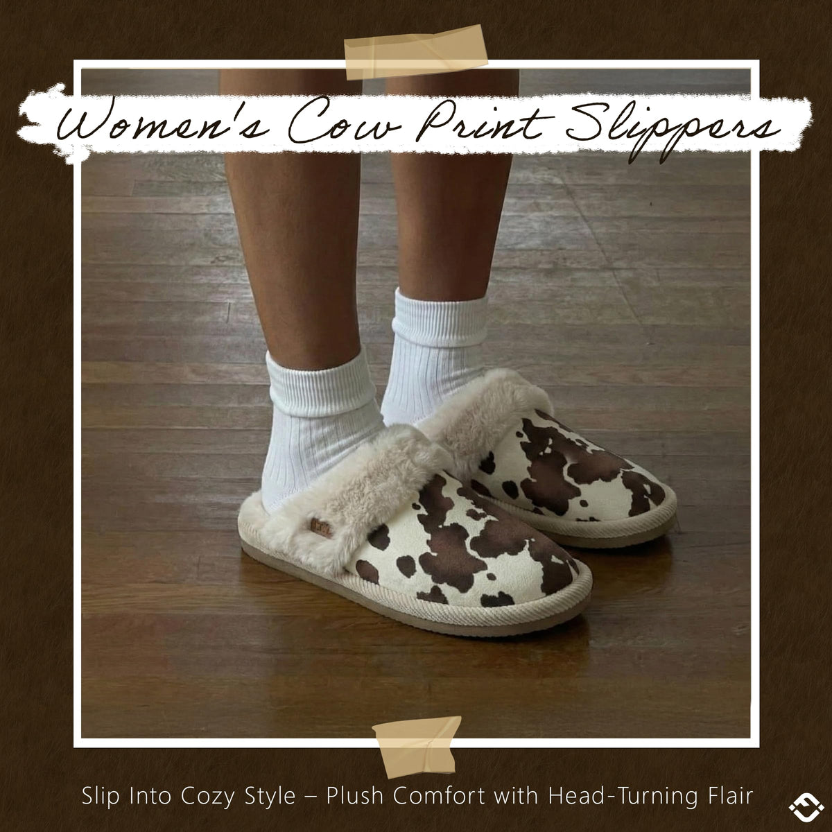 Clog Slippers for Women - Fuzzy Cow Slides