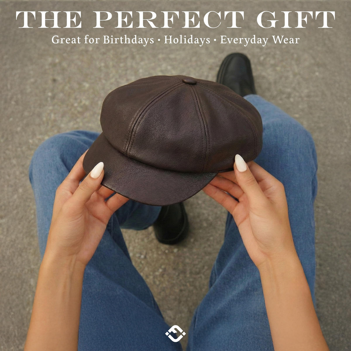 Women's Newsboy Cabbie Cap - Faux Leather