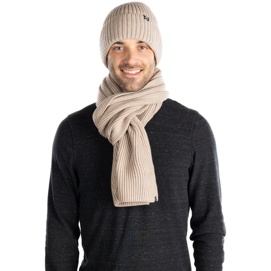 Ribbed Knit Beanie & Scarf Set by Funky Junque