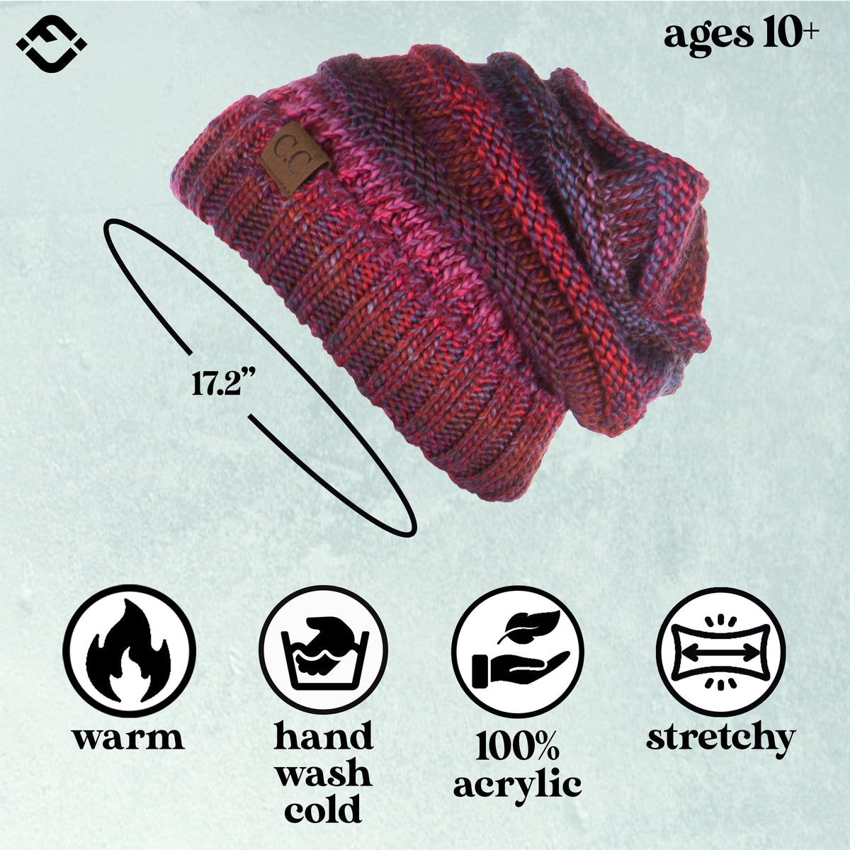 Multicolor Mix Oversized Slouchy Beanie by Funky Junque