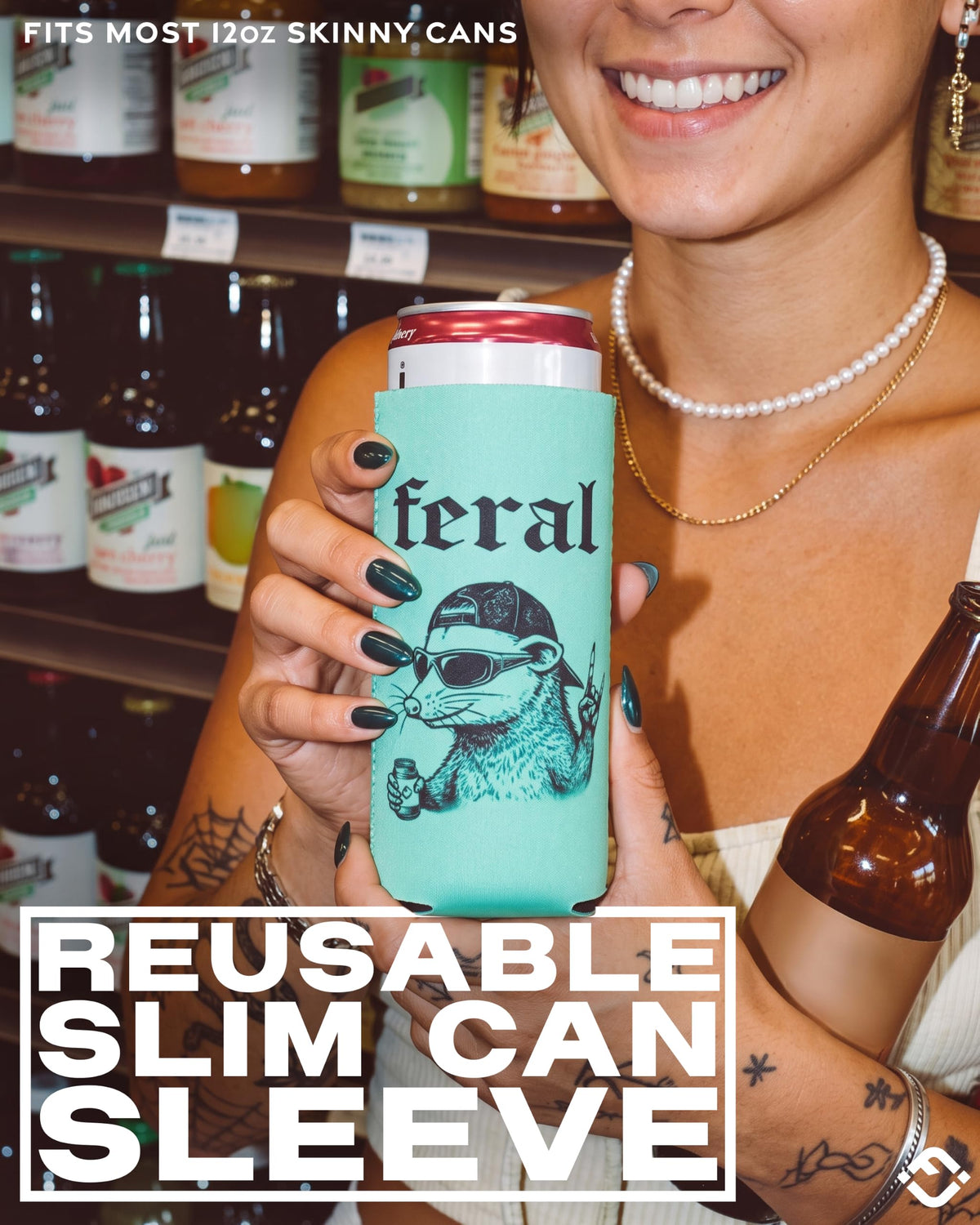 Slim Can Cooler 12 oz - Sayings