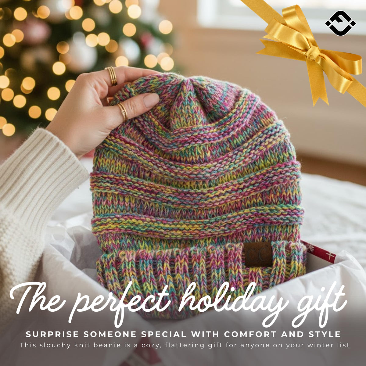 Multicolor Mix Oversized Slouchy Beanie by Funky Junque