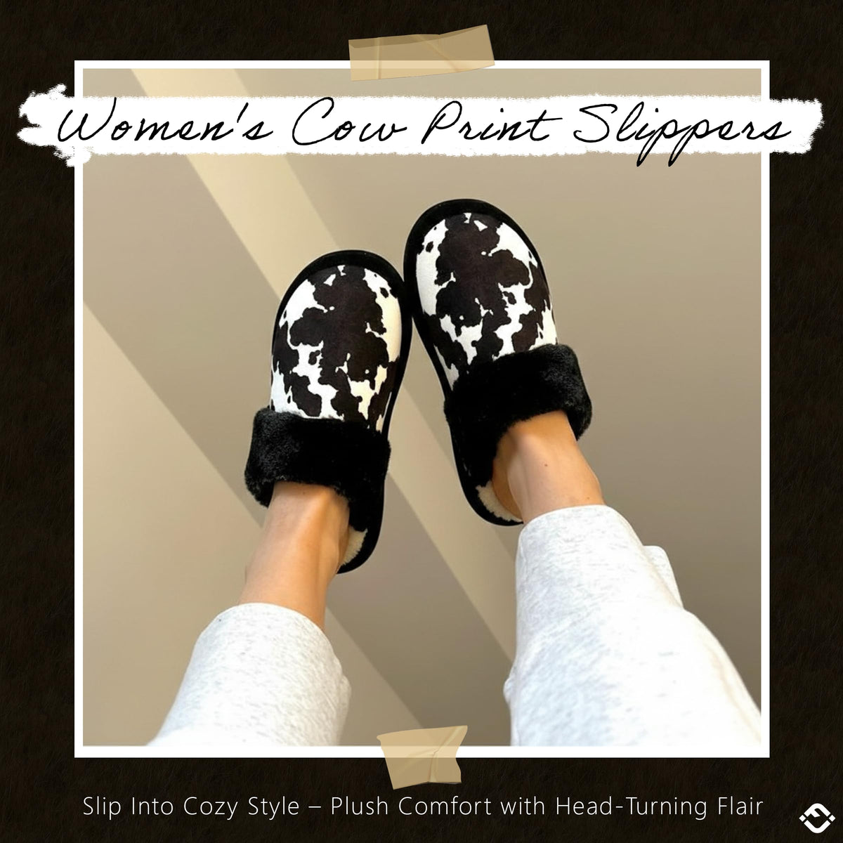 Clog Slippers for Women - Fuzzy Cow Slides