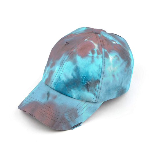 Tie Dye Criss Cross Ponytail Hat by Funky Junque