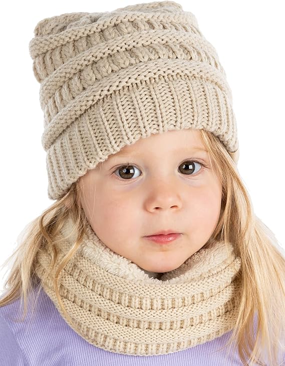 Kids Beanie & Infinity Scarf Matching Set by Funky Junque