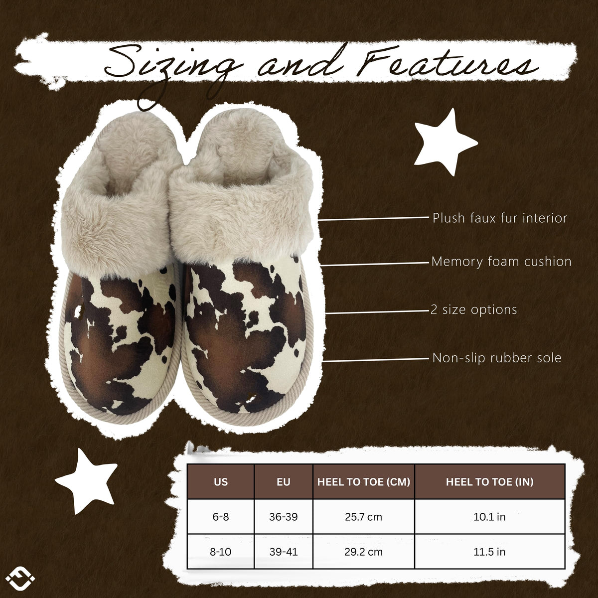Clog Slippers for Women - Fuzzy Cow Slides