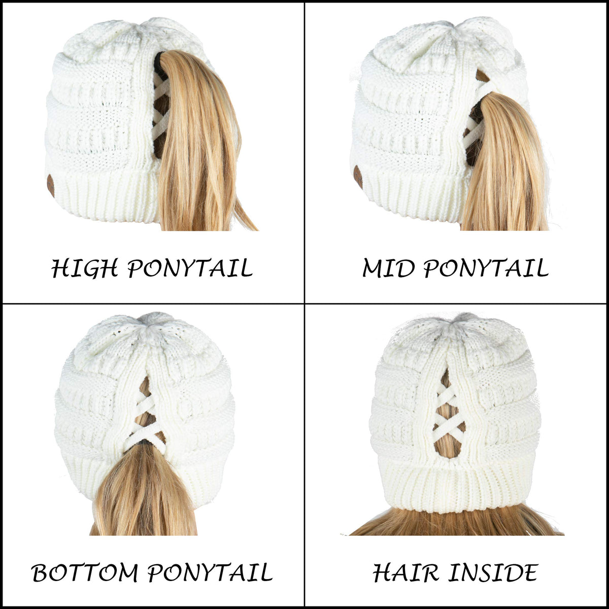 Criss Cross Ponytail Beanie