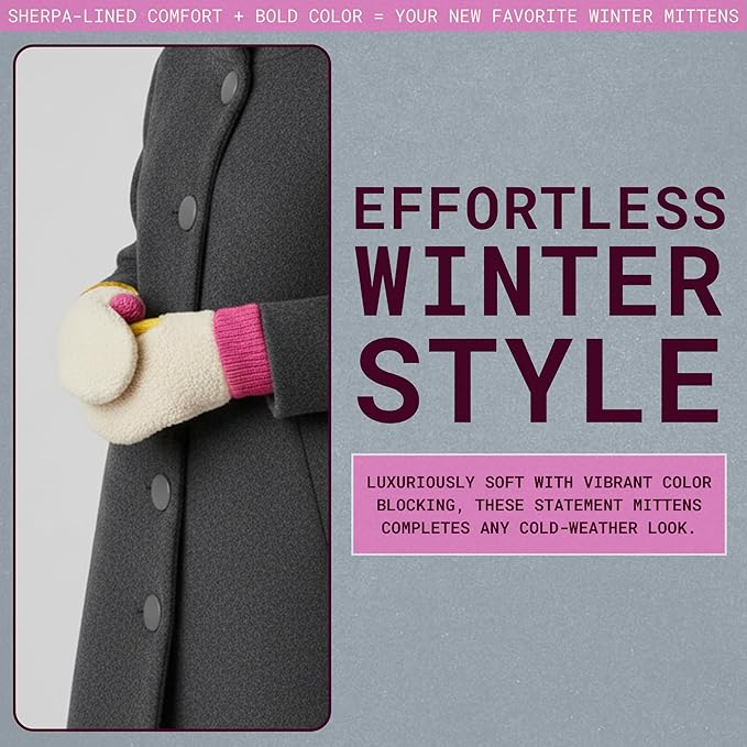 Sherpa 90s Colorblock Mittens
