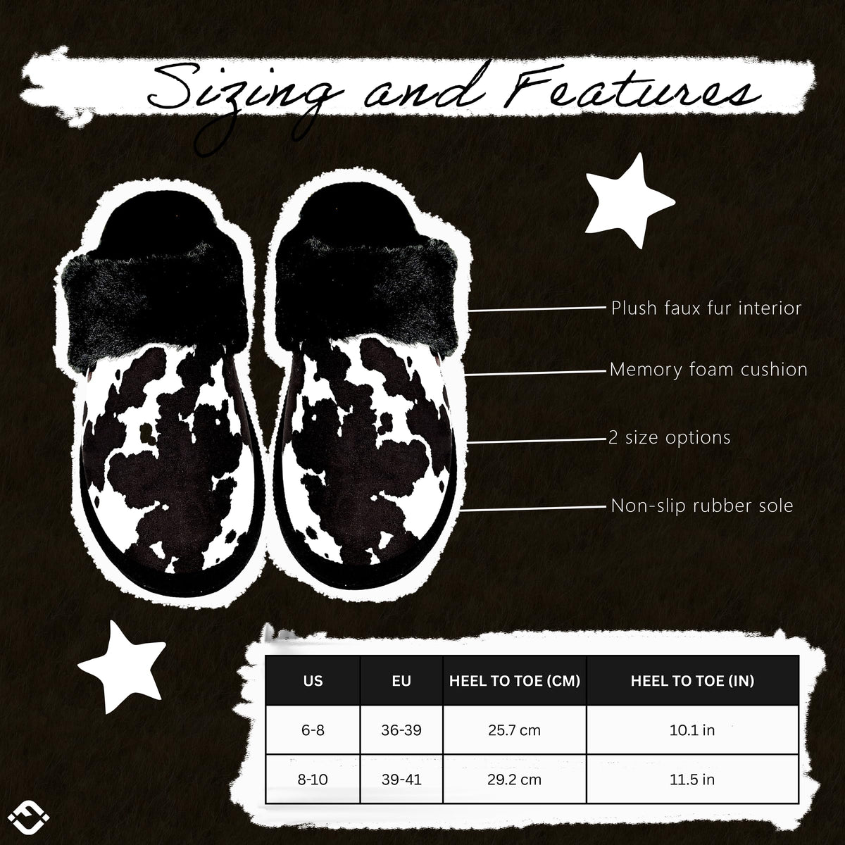 Clog Slippers for Women - Fuzzy Cow Slides