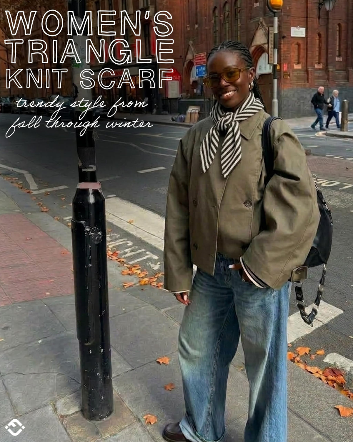 Wool Blend Triangle Scarf Head Wrap