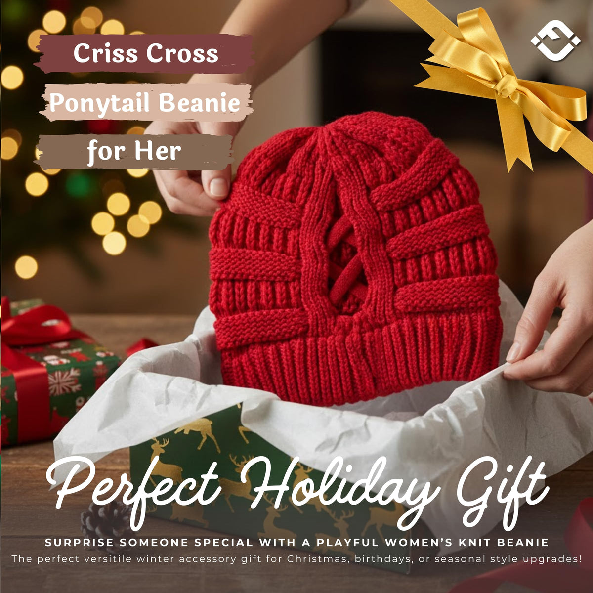 Criss Cross Ponytail Beanie