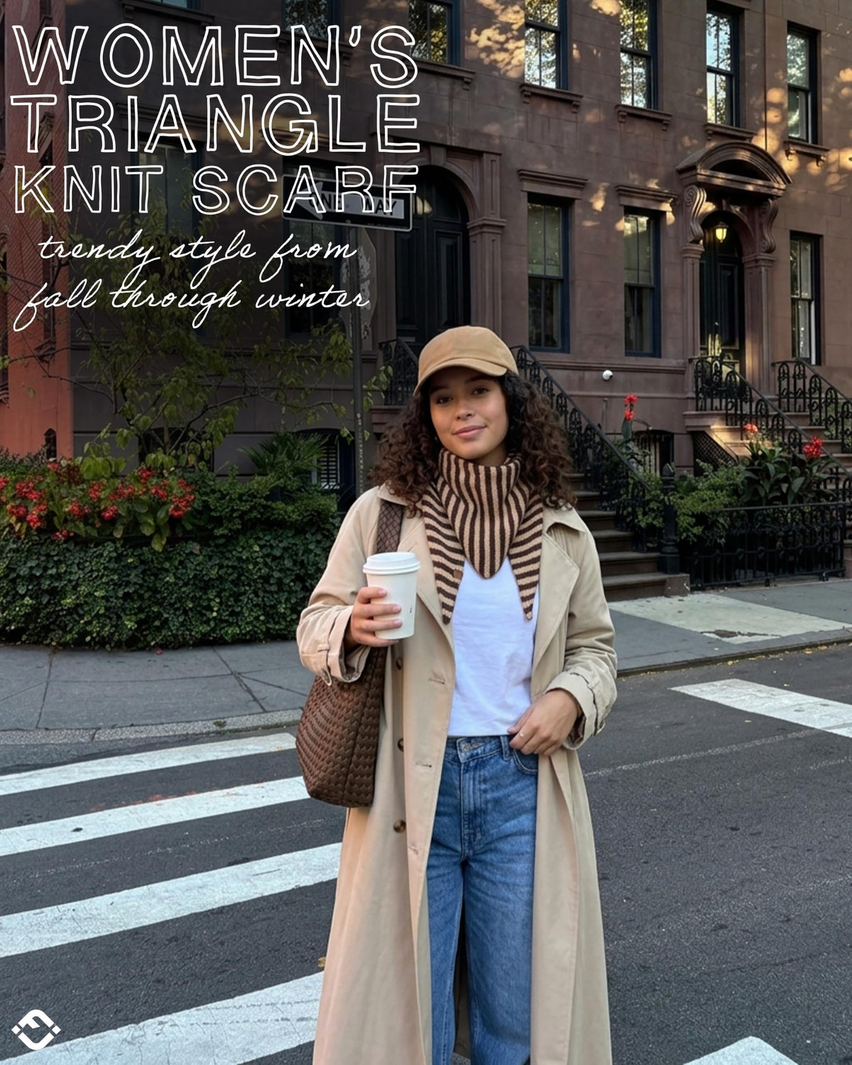 Wool Blend Triangle Scarf Head Wrap