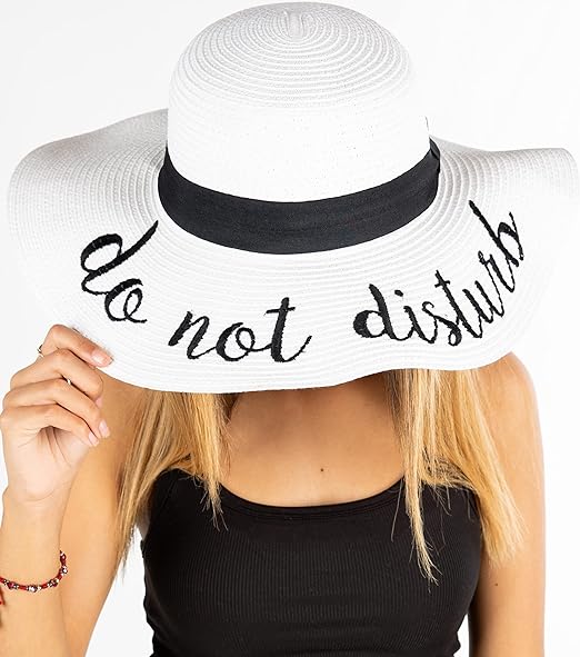 Do Not Disturb Embroidered Sun Hat by Funky Junque