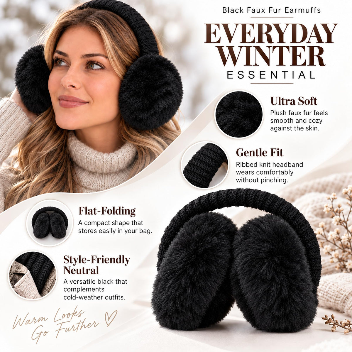 Faux Fur Ear Muffs - Winter Ear Warmers