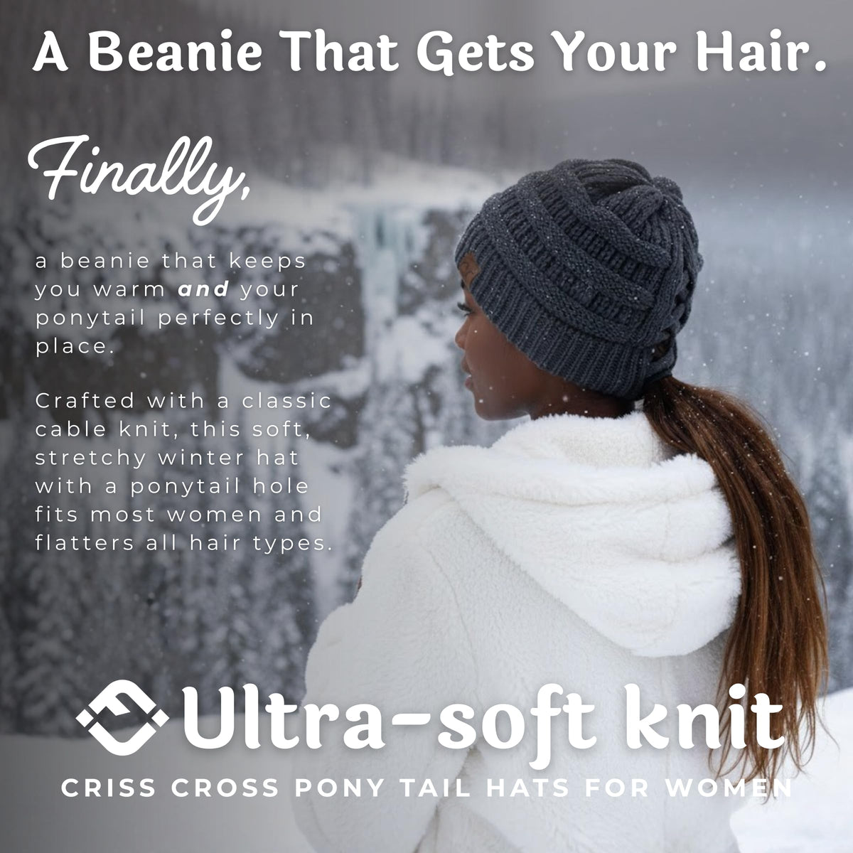 Criss Cross Ponytail Beanie