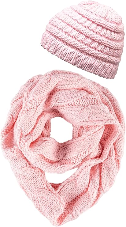 Kids Beanie & Infinity Scarf Matching Set by Funky Junque