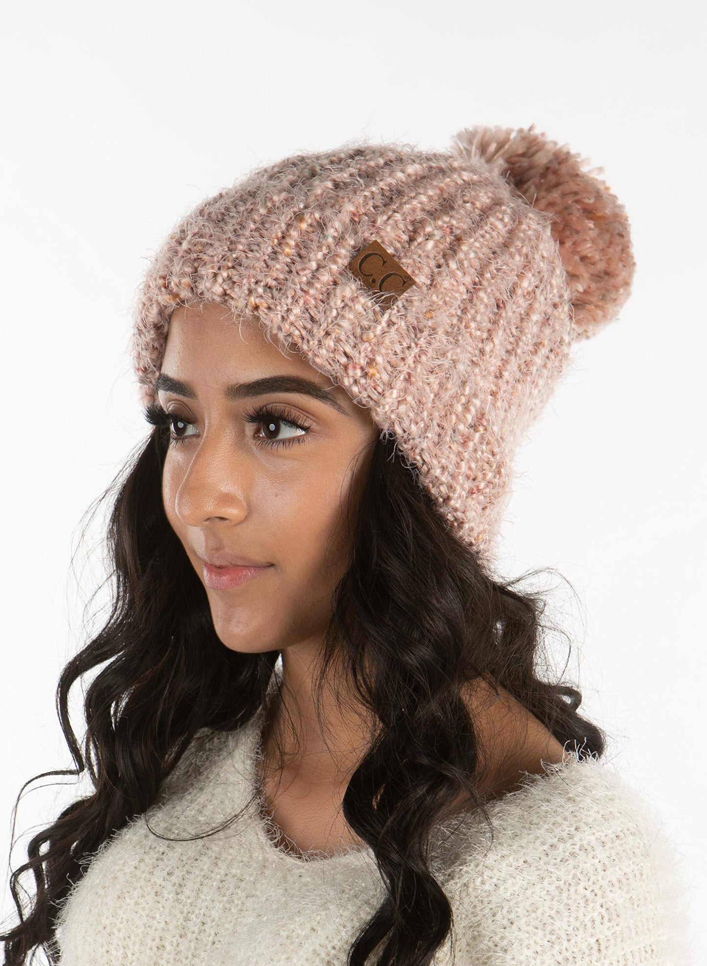 Chunky Knit Jumbo Yarn Pom Beanie by Funky Junque