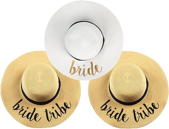 Bride & Bride Tribe Embroidered Sun Hat by Funky Junque