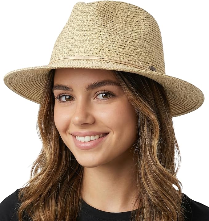 Beach Packable Straw Panama Sun Hat