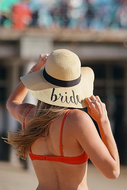 Bride Embroidered Sun Hat by Funky Junque