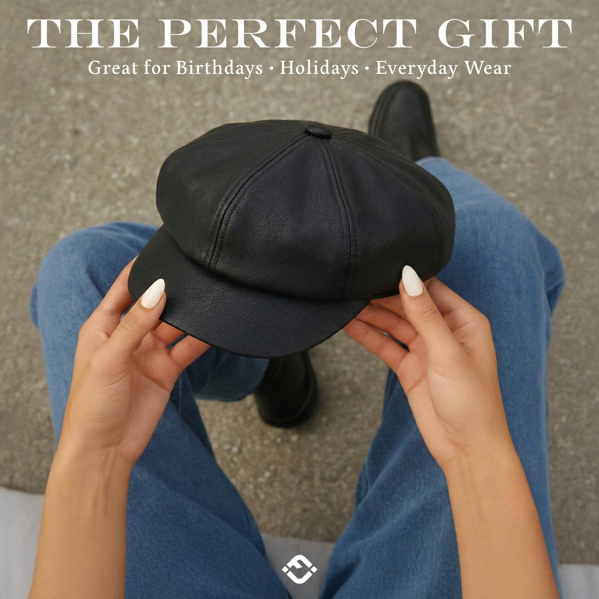 Women's Newsboy Cabbie Cap - Faux Leather