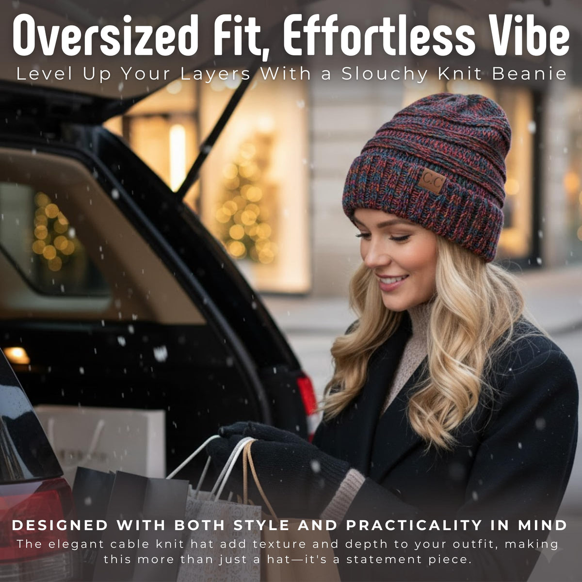 Multicolor Mix Oversized Slouchy Beanie by Funky Junque