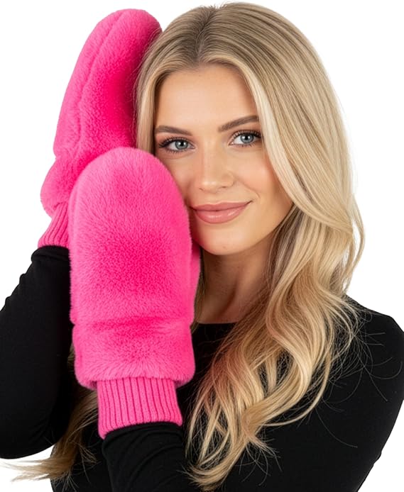 Faux Fur Convertible Mittens by Funky Junque