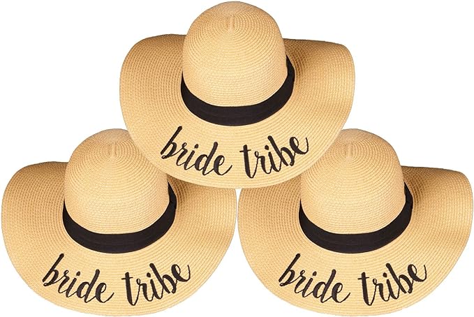 Bride & Bride Tribe Embroidered Sun Hat by Funky Junque