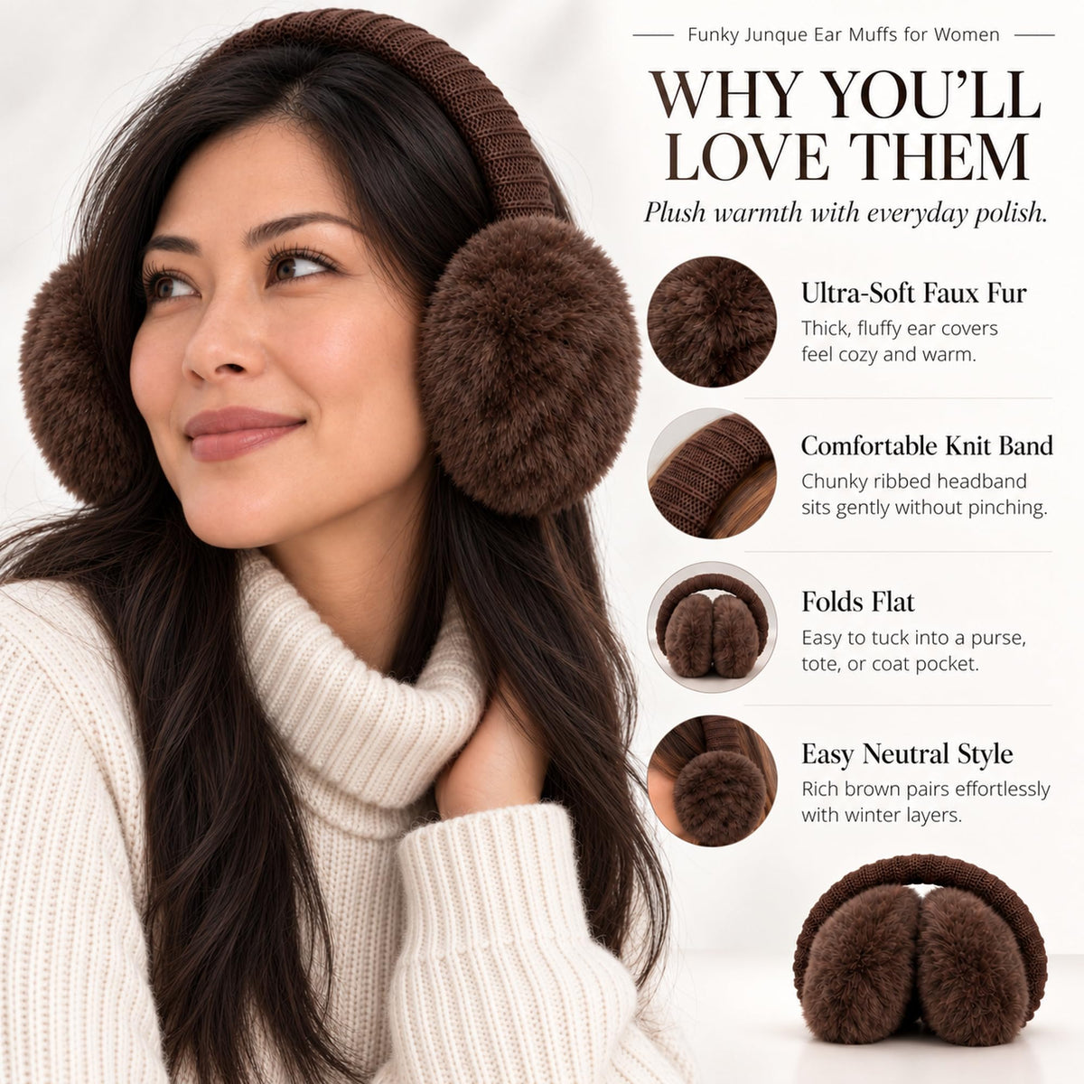 Faux Fur Ear Muffs - Winter Ear Warmers