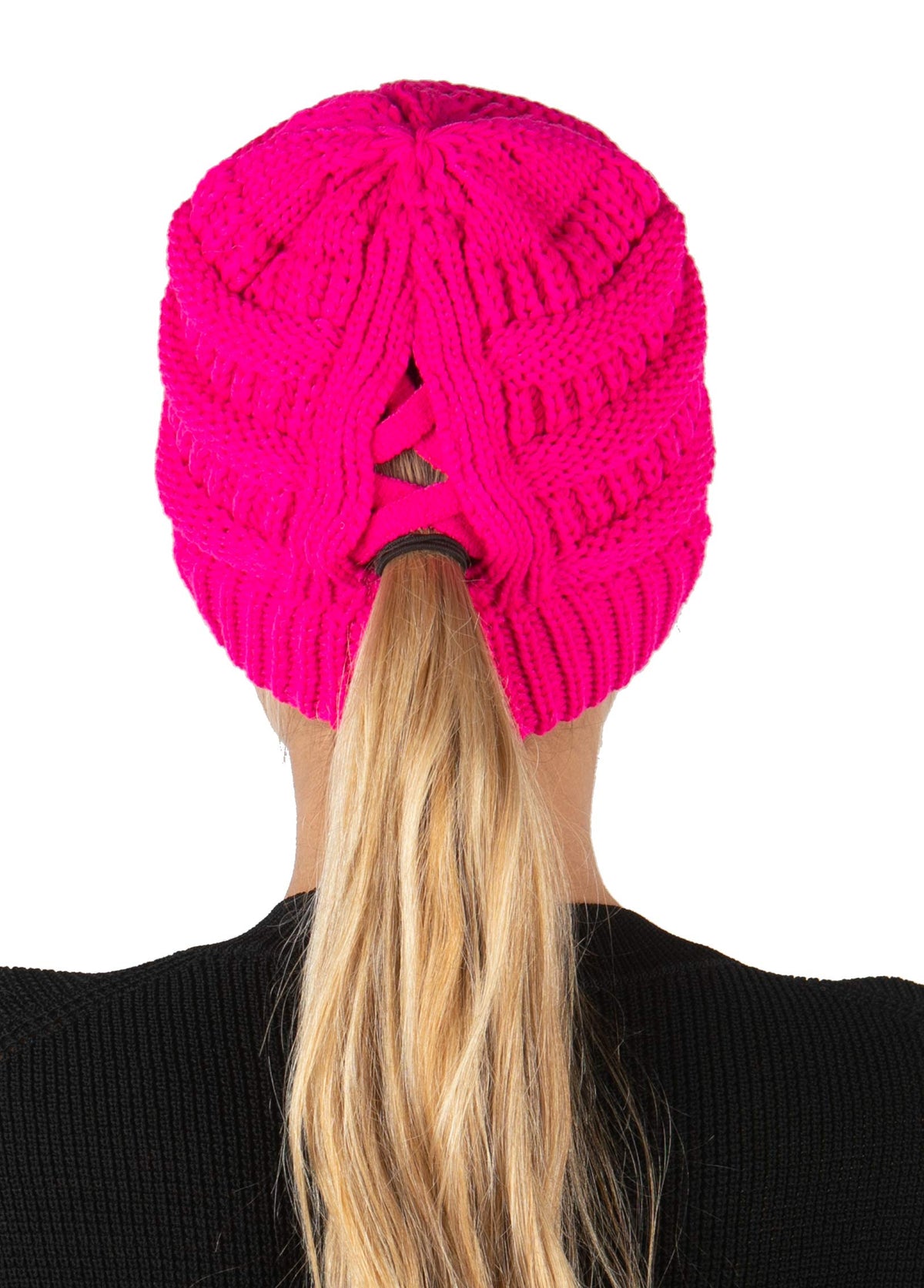 Criss Cross Ponytail Beanie