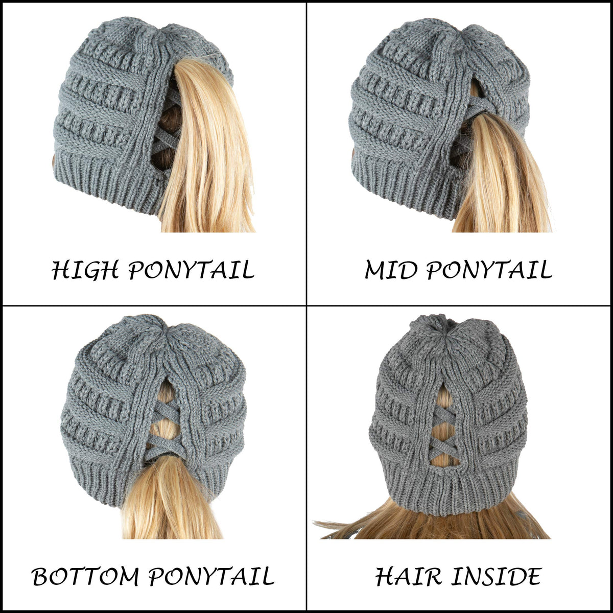 Criss Cross Ponytail Beanie