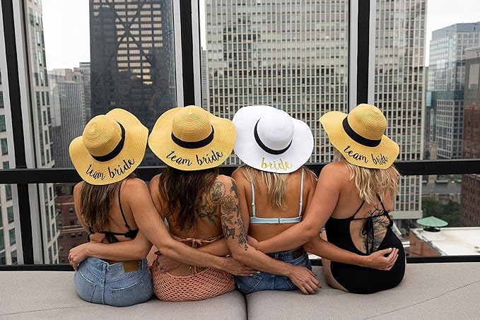 Team Bride Embroidered Sun Hat by Funky Junque
